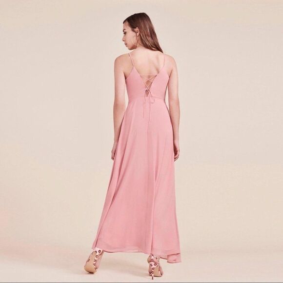 BB Dakota Blush Pink Save The First Dance Sleeveless Maxi Slip Dress Size 4 New - Picture 2 of 11